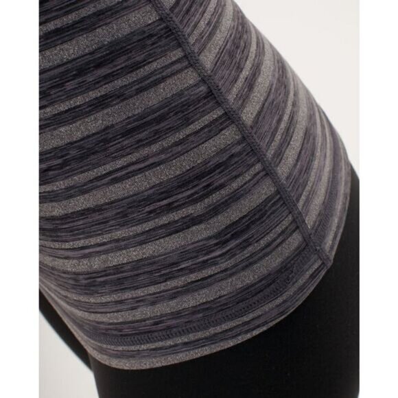 LULULEMON Power Y Tank Size 8 Black Stripes Galore - Picture 4 of 8